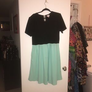 Lularoe 3x Black and mint Amelia